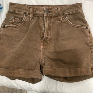 Brown mom shorts